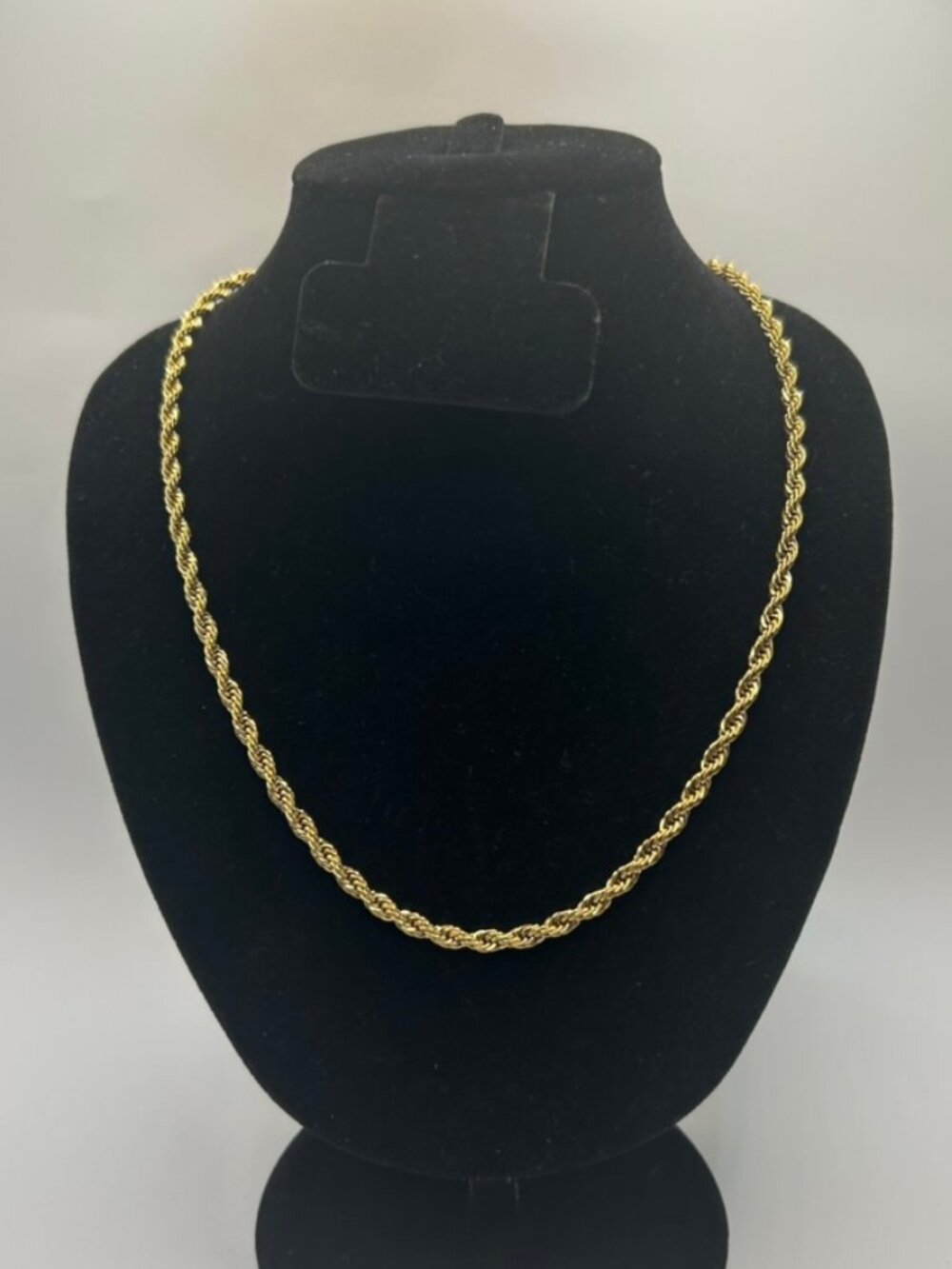 Unisex 18k Real Gold Rope Chain Plated 4mm 20 Inch Durable Never Fade Lifetime